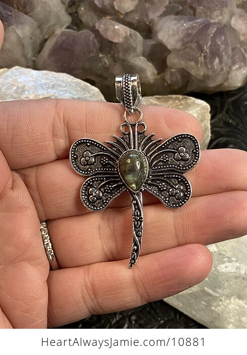 Labradorite Dragonfly Handcrafted Stone Jewelry Crystal Pendant - #kphpailXjPA-2