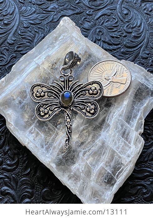 Labradorite Dragonfly Stone Jewelry Crystal Pendant - #ytyPnSeWnlc-6