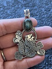 Labradorite Fox Pendant Stone Crystal Jewelry #CQpIlyB2w2Q