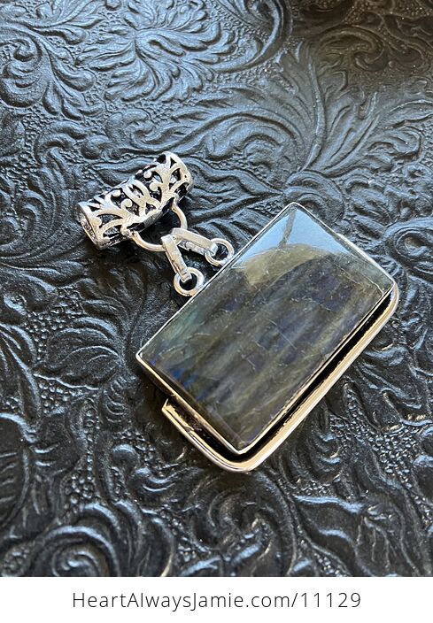 Labradorite Gemstone Crystal Jewelry Pendant - #sm8j5g78BVc-1