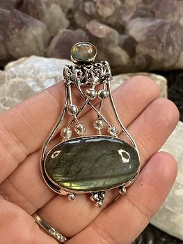 Labradorite Gemstone Jewelry Crystal Fidget Pendant #iXQsblPJ8FA