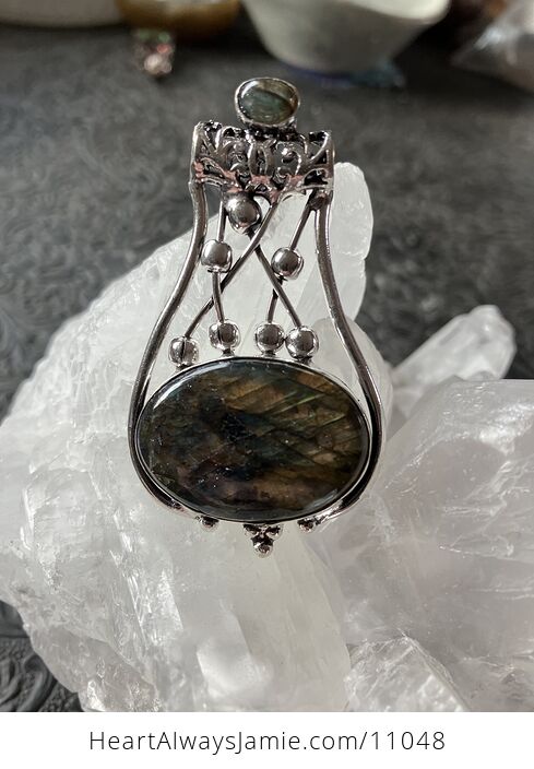 Labradorite Gemstone Jewelry Crystal Fidget Pendant - #C4eQFP42DdU-4