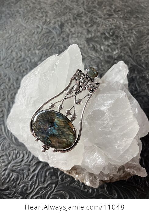 Labradorite Gemstone Jewelry Crystal Fidget Pendant - #C4eQFP42DdU-5