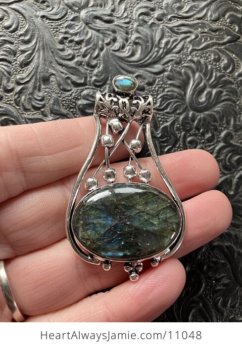 Labradorite Gemstone Jewelry Crystal Fidget Pendant - #C4eQFP42DdU-3