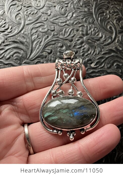 Labradorite Gemstone Jewelry Crystal Fidget Pendant - #OUfC8PaEPEU-3