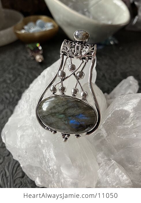Labradorite Gemstone Jewelry Crystal Fidget Pendant - #OUfC8PaEPEU-10