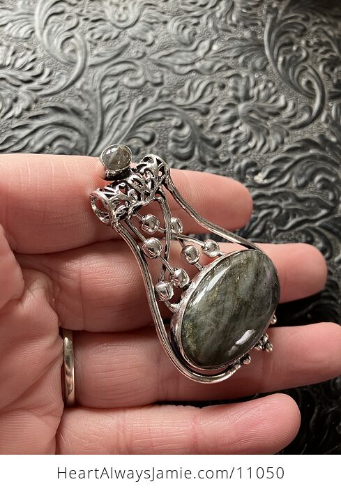 Labradorite Gemstone Jewelry Crystal Fidget Pendant - #OUfC8PaEPEU-4