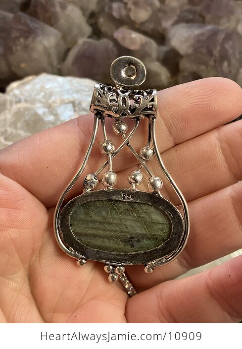 Labradorite Gemstone Jewelry Crystal Fidget Pendant - #iXQsblPJ8FA-4