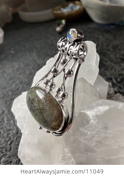 Labradorite Gemstone Jewelry Crystal Fidget Pendant - #w7MKSL077Ac-3