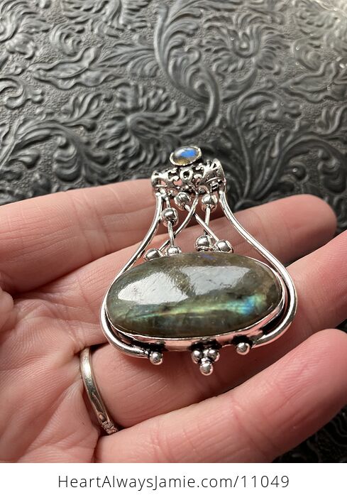 Labradorite Gemstone Jewelry Crystal Fidget Pendant - #w7MKSL077Ac-7