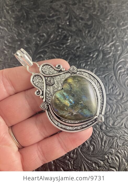 Labradorite Heart Crystal Stone Jewelry Pendant - #buAvyDT6ea0-1