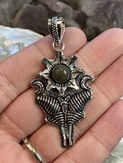 Labradorite Luna Moth Sun Crescent Moon Lunar Mystic Handcrafted Stone Jewelry Crystal Pendant #qliqUZUKsdA