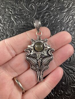 Labradorite Moon and Lunar Moth Crystal Stone Jewelry Pendant #wxxUWUMfJ6g