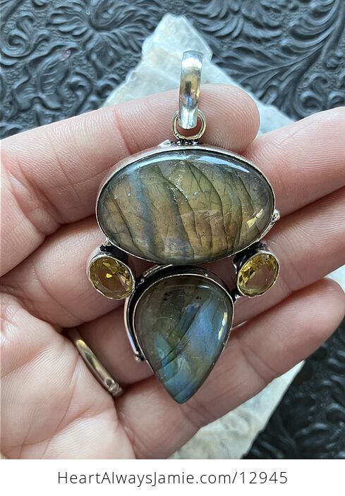 Labradorite Pendant Crystal Stone Jewelry - #Lvptis0DWMw-12