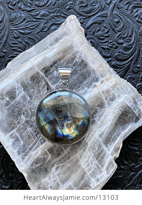 Labradorite Pendant Crystal Stone Jewelry - #eyZ9pQL4V1I-1