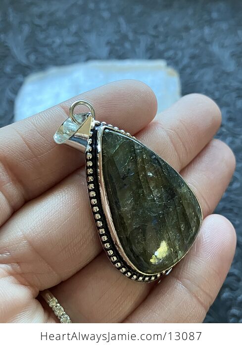 Labradorite Pendant Crystal Stone Jewelry - #qUEJmxX11DY-5