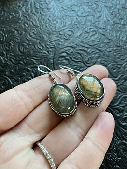 Labradorite Stone Crystal Jewelry Earrings #uLbMmAmB378