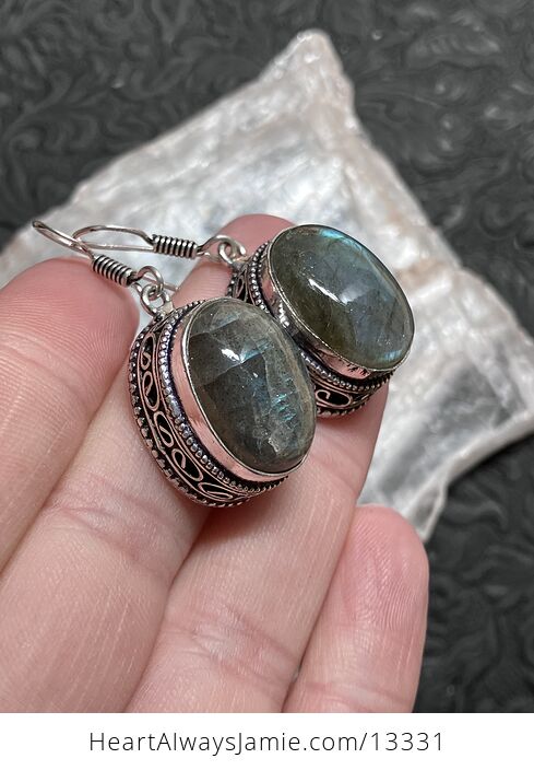 Labradorite Stone Crystal Jewelry Earrings - #Ngwxj0h4y00-3