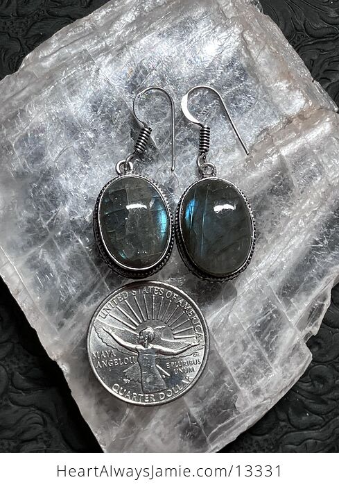 Labradorite Stone Crystal Jewelry Earrings - #Ngwxj0h4y00-9