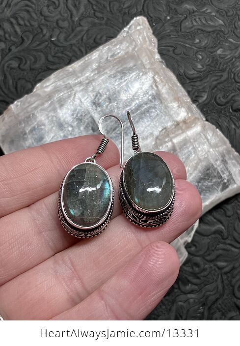 Labradorite Stone Crystal Jewelry Earrings - #Ngwxj0h4y00-5