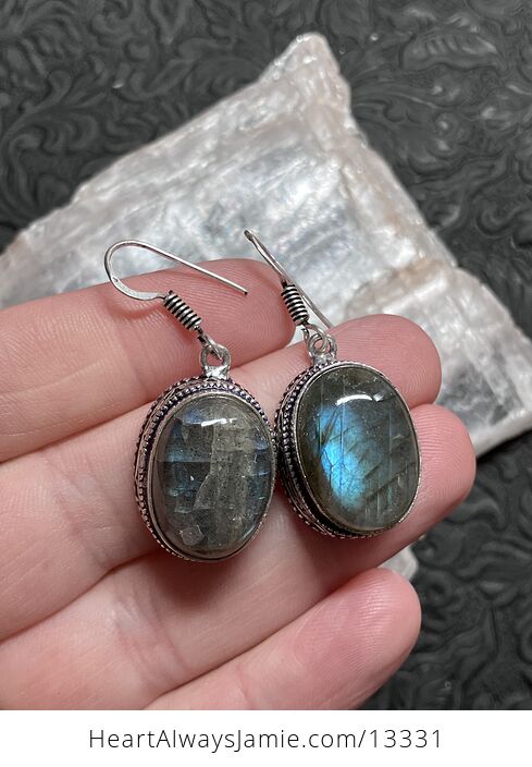 Labradorite Stone Crystal Jewelry Earrings - #Ngwxj0h4y00-2