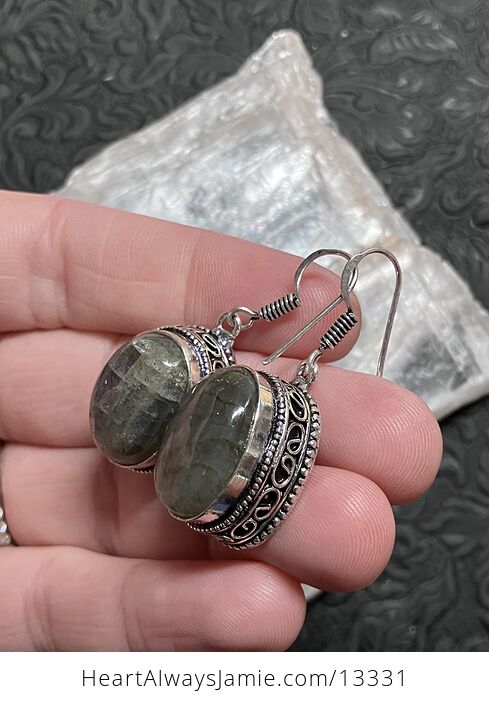 Labradorite Stone Crystal Jewelry Earrings - #Ngwxj0h4y00-4