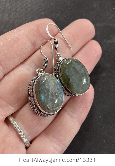 Labradorite Stone Crystal Jewelry Earrings - #Ngwxj0h4y00-12