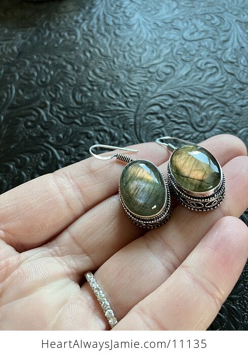 Labradorite Stone Crystal Jewelry Earrings - #uLbMmAmB378-4