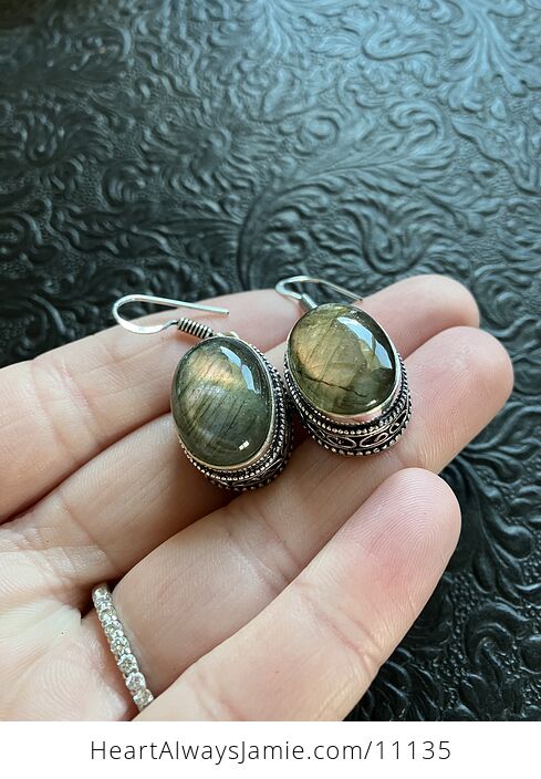 Labradorite Stone Crystal Jewelry Earrings - #uLbMmAmB378-5