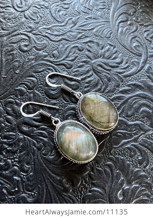 Labradorite Stone Crystal Jewelry Earrings - #uLbMmAmB378-9