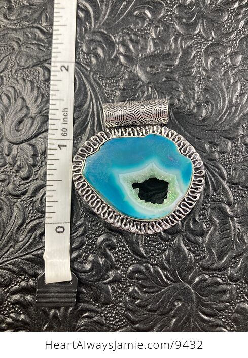 Lagoon Druzy Geode Agate Slice Crystal Stone Jewelry Pendant - #ikDhw7qSf4s-3