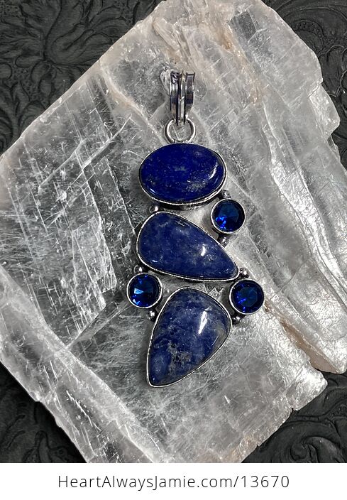 Lapis Lazlui Sodalite and Blue Gem Pendant Stone Crystal Jewelry - #KYSceMm2jQo-4