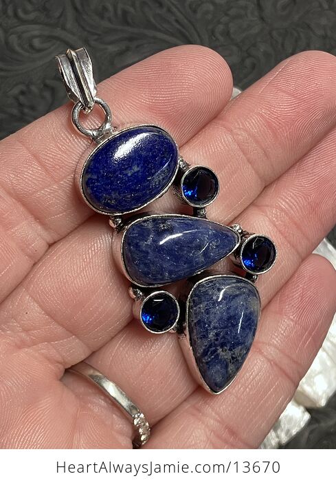 Lapis Lazlui Sodalite and Blue Gem Pendant Stone Crystal Jewelry - #KYSceMm2jQo-2