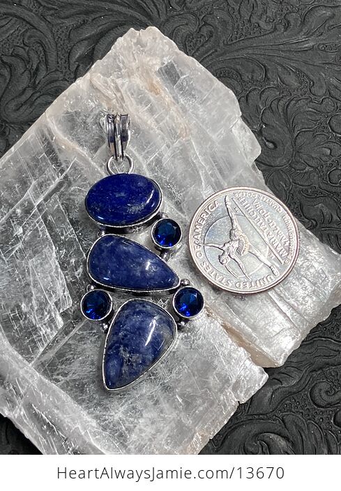 Lapis Lazlui Sodalite and Blue Gem Pendant Stone Crystal Jewelry - #KYSceMm2jQo-5