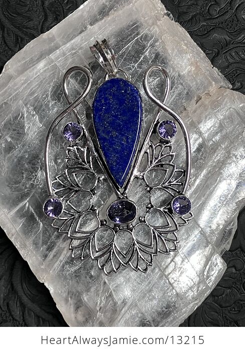 Lapis Lazuli and Amethyst Bohemian Styled Mandala Pendant Stone Crystal Jewelry - #3xXSVQVKY5g-7