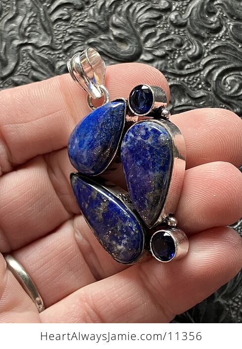 Lapis Lazuli and Blue Gems Crystal Stone Jewelry Pendant - #37Go1TsYDlM-3