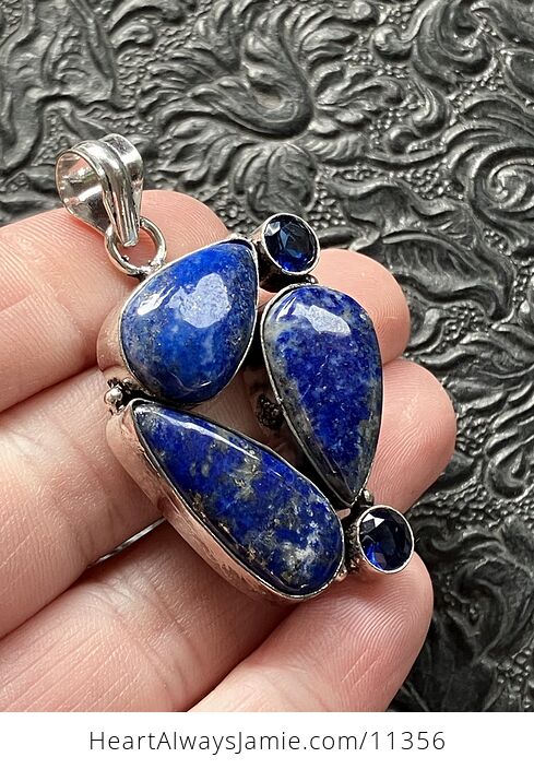Lapis Lazuli and Blue Gems Crystal Stone Jewelry Pendant - #37Go1TsYDlM-2