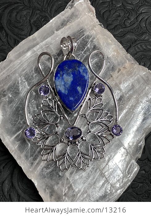 Lapis Lazuli and Faceted Amethyst Bohemian Styled Mandala Pendant Stone Crystal Jewelry - #Gv6PwmC97AY-6