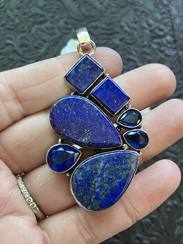 Lapis Lazuli and Faceted Blue Gem Stone Crystal Jewelry Pendant #vTuTTMoIiTU