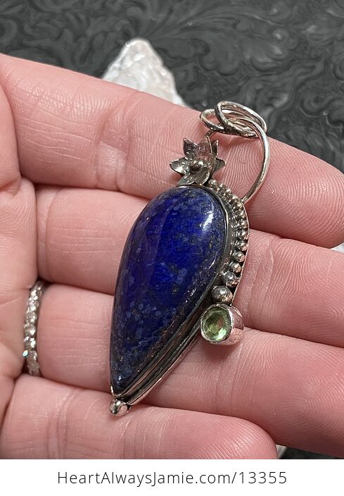 Lapis Lazuli and Faceted Gem Floral Pendant Crystal Stone Jewelry - #5AxdDI9ZkD4-3