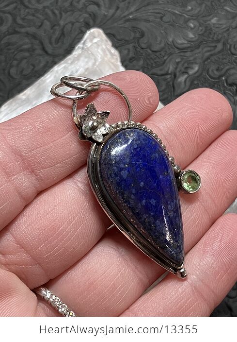 Lapis Lazuli and Faceted Gem Floral Pendant Crystal Stone Jewelry - #5AxdDI9ZkD4-2