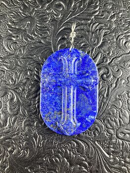 Lapis Lazuli Cross Stone Jewelry Pendant Mini Art Ornament #BDxC0X44zPU