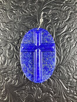 Lapis Lazuli Cross Stone Jewelry Pendant Mini Art Ornament #jfpg2IX82iw