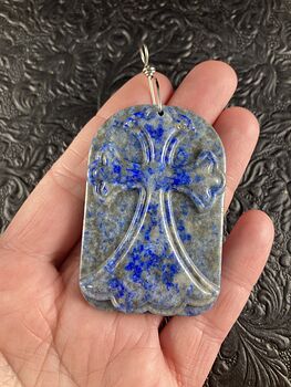 Lapis Lazuli Cross Stone Jewelry Pendant Mini Art Ornament #nnS0kULV9rQ