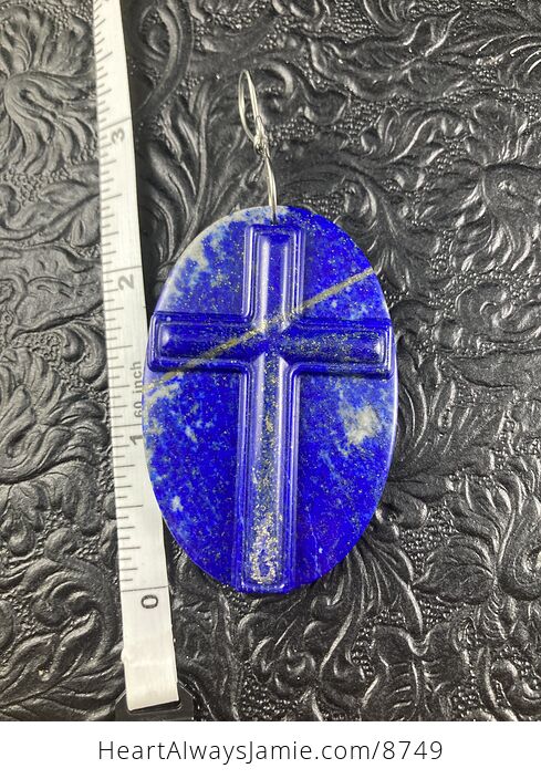 Lapis Lazuli Cross Stone Jewelry Pendant Mini Art Ornament - #6WtnKW97WQc-4