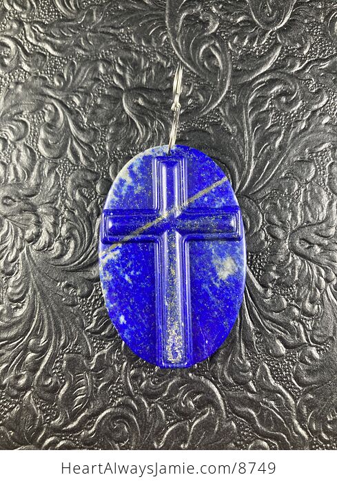 Lapis Lazuli Cross Stone Jewelry Pendant Mini Art Ornament - #6WtnKW97WQc-5