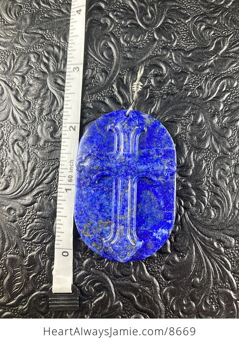 Lapis Lazuli Cross Stone Jewelry Pendant Mini Art Ornament - #BDxC0X44zPU-5