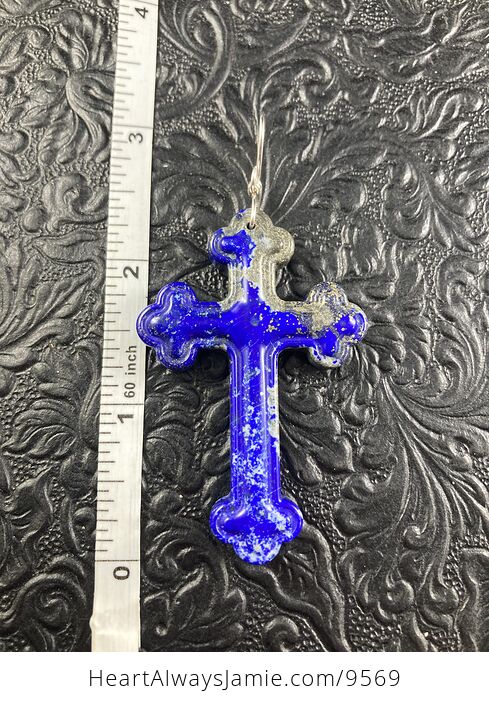 Lapis Lazuli Cross Stone Jewelry Pendant Mini Art Ornament - #M4NvDxlEbrI-7