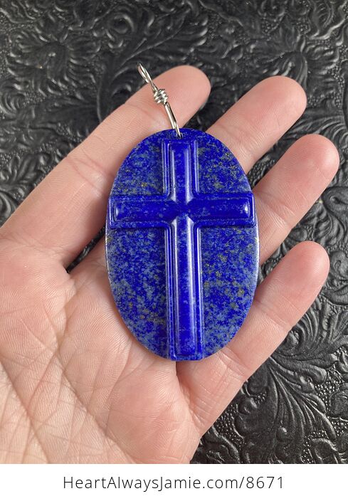 Lapis Lazuli Cross Stone Jewelry Pendant Mini Art Ornament - #jfpg2IX82iw-2