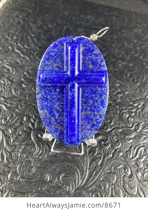 Lapis Lazuli Cross Stone Jewelry Pendant Mini Art Ornament - #jfpg2IX82iw-6